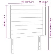 LED горна табла за легло, тъмносива, 103x16x118/128 см, плат