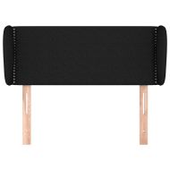 Горна табла за легло с уши, черна, 83x23x78/88 см, плат