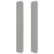 Горна табла за легло с уши, светлосива, 93x16x118/128 см, плат