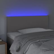 LED Горна табла за легло, сива, 100x5x78/88 см, изкуствена кожа