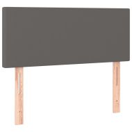 LED Горна табла за легло, сива, 100x5x78/88 см, изкуствена кожа
