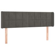 LED горна табла за легло, тъмносива, 147x16x78/88 см, кадифе