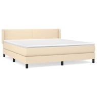 Боксспринг легло с матрак, кремава, 180x200 см, плат