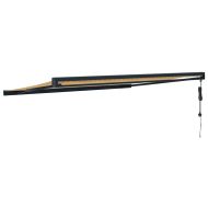 Прибираща се тента жълто и бяло 4x3 м плат и алуминий