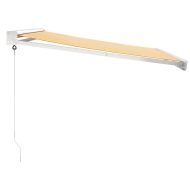 Прибираща се тента жълто и бяло 3,5x2,5 м плат и алуминий