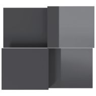 Маси за кафе, 2 бр, сив гланц, инженерно дърво