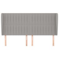 Горна табла за легло с уши, светлосива, 183x23x118/128 см, плат