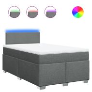 Боксспринг легло с матрак, тъмносиво, 120x200 см, плат