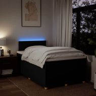 Боксспринг легло с матрак, черно, 120x200 см, плат