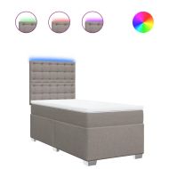 Боксспринг легло с матрак, таупе, 80x200 см, плат