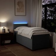 Боксспринг легло с матрак, тъмносиво, 100x200 см, плат