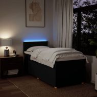 Боксспринг легло с матрак, черно, 90x200 см, плат