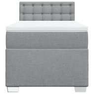 Боксспринг легло с матрак, светлосиво, 90x200 см, плат