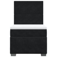 Боксспринг легло с матрак, черно, 90x200 см, кадифе