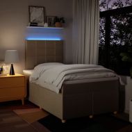 Боксспринг легло с матрак, кремаво, 120x200 см, плат