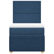 Боксспринг легло с матрак, синьо, 80x200 см, плат