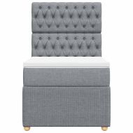 Боксспринг легло с матрак, светлосиво, 90x200 см, плат