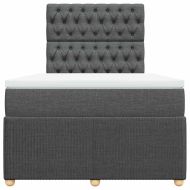 Боксспринг легло с матрак, тъмносиво, 120x190 см, плат