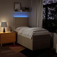 Боксспринг легло с матрак, кремава, 80x200 см, плат