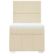 Боксспринг легло с матрак, кремава, 80x200 см, плат