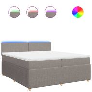 Боксспринг легло с матрак, таупе, 200x200 см, плат