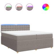 Боксспринг легло с матрак, таупе, 200x200 см, плат