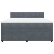 Боксспринг легло с матрак, тъмносиво, 180x200 см, кадифе