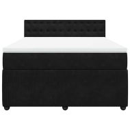 Боксспринг легло с матрак, черно, 160x200 см, кадифе