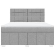 Боксспринг легло с матрак, светлосиво, 180x200 см, плат