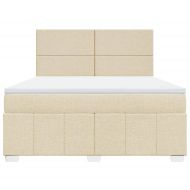 Боксспринг легло с матрак, кремава, 180x200 см, плат