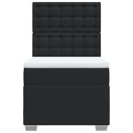 Боксспринг легло с матрак, черно, 80x200 см, изкуствена кожа