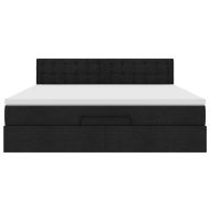 Османска легло с матрак и LED, черно, 160x200 см, плат