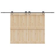 Комплект механизъм за плъзгаща врата, 366 см, стомана, черен