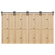 Комплект механизъм за плъзгаща врата, 366 см, стомана, черен