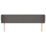 Горна табла с уши, сива, 183x23x78/88 см, изкуствена кожа