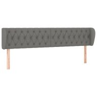 Горна табла за легло с уши, тъмносива, 203x23x78/88 см, плат