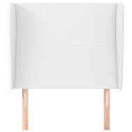 Горна табла с уши, бяла, 103x23x118/128 см, изкуствена кожа