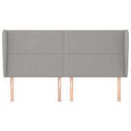 Горна табла за легло с уши, светлосива, 203x23x118/128 см, плат