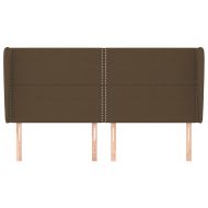 Горна табла за легло с уши, тъмнокафява,183x23x118/128 см, плат