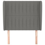 Горна табла за легло с уши, тъмносива, 93x23x118/128 см, плат