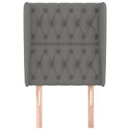 Горна табла за легло с уши, тъмносива, 83x23x118/128 см, плат