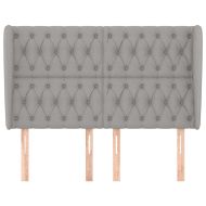 Горна табла за легло с уши, светлосива, 147x23x118/128 см, плат