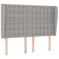 Горна табла за легло с уши, светлосива, 147x23x118/128 см, плат