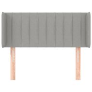 Горна табла за легло с уши, светлосива, 103x16x78/88 см, плат