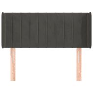 Горна табла за легло, тъмносива, 93x16x78/88 см, кадифе