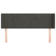 Горна табла за легло, тъмносива, 147x16x78/88 см, кадифе