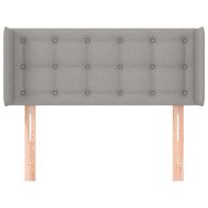 Горна табла за легло с уши, светлосива, 103x16x78/88 см, плат