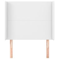 Горна табла с уши, бяла, 93x16x118/128 см, изкуствена кожа