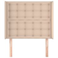 Горна табла с уши, капучино, 93x16x118/128 см, изкуствена кожа