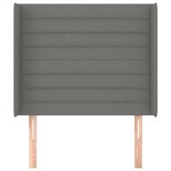 Горна табла за легло с уши, тъмносива, 103x16x118/128 см, плат